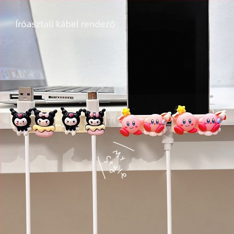 Kábelrendező asztalhoz és éjjeliszekrényhez, adatkábelek és töltőkábelek tárolása, ABS anyag