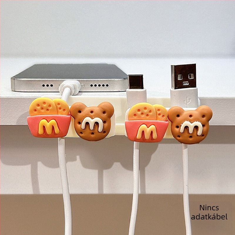 Kábelrendező asztalhoz és éjjeliszekrényhez, adatkábelek és töltőkábelek tárolása, ABS anyag