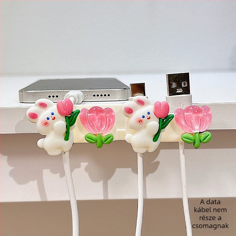 Kábelrendező asztalhoz és éjjeliszekrényhez, adatkábelek és töltőkábelek tárolása, ABS anyag