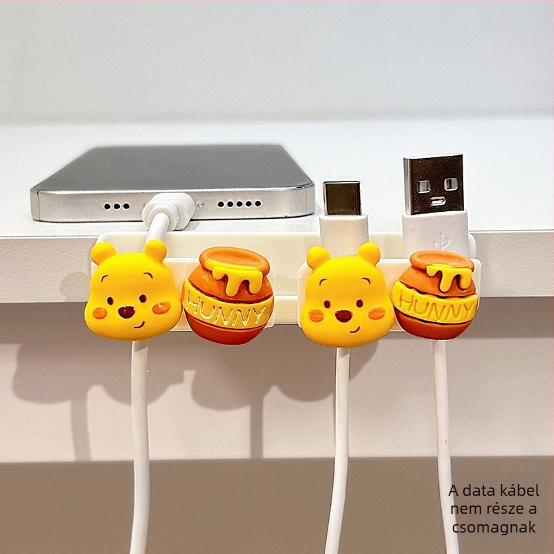 Kábelrendező asztalhoz és éjjeliszekrényhez, adatkábelek és töltőkábelek tárolása, ABS anyag