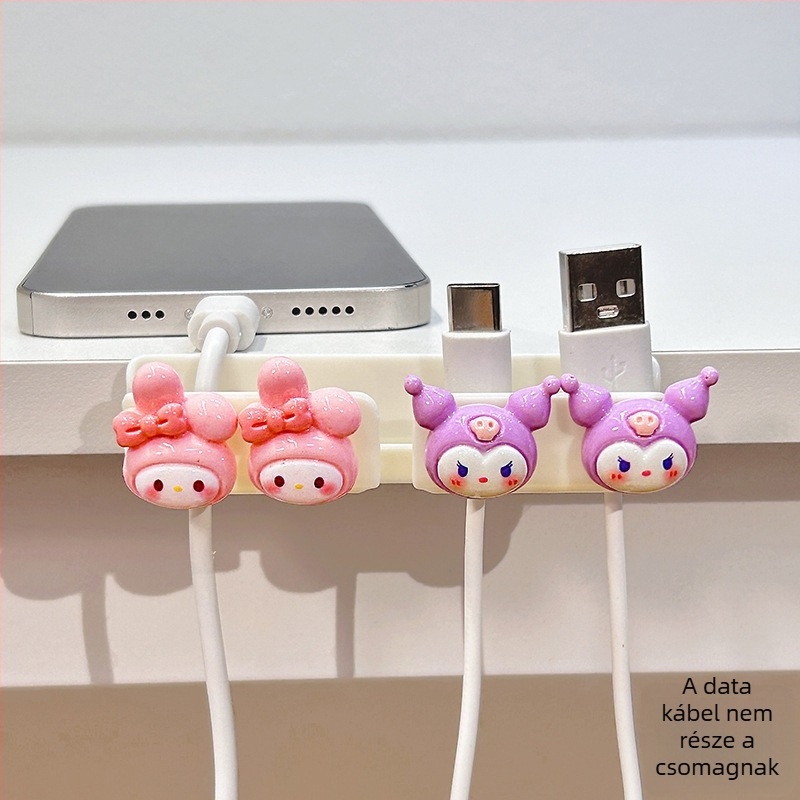 Kábelrendező asztalhoz és éjjeliszekrényhez, adatkábelek és töltőkábelek tárolása, ABS anyag