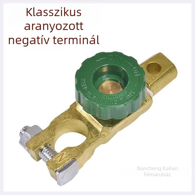 Autó akkumulátor lekapcsoló - tiszta réz, vastított kialakítás, szivárgás elleni csipesz, akkumulátor terminál védelme