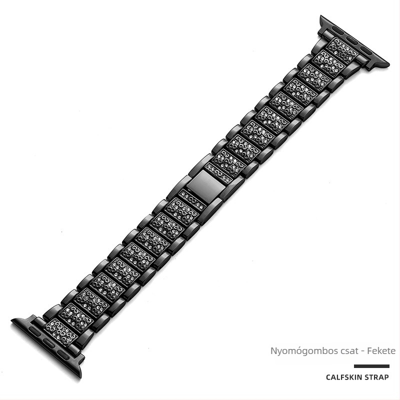 Apple Watch szíj rozsdamentes acélból, gyémántokkal díszített