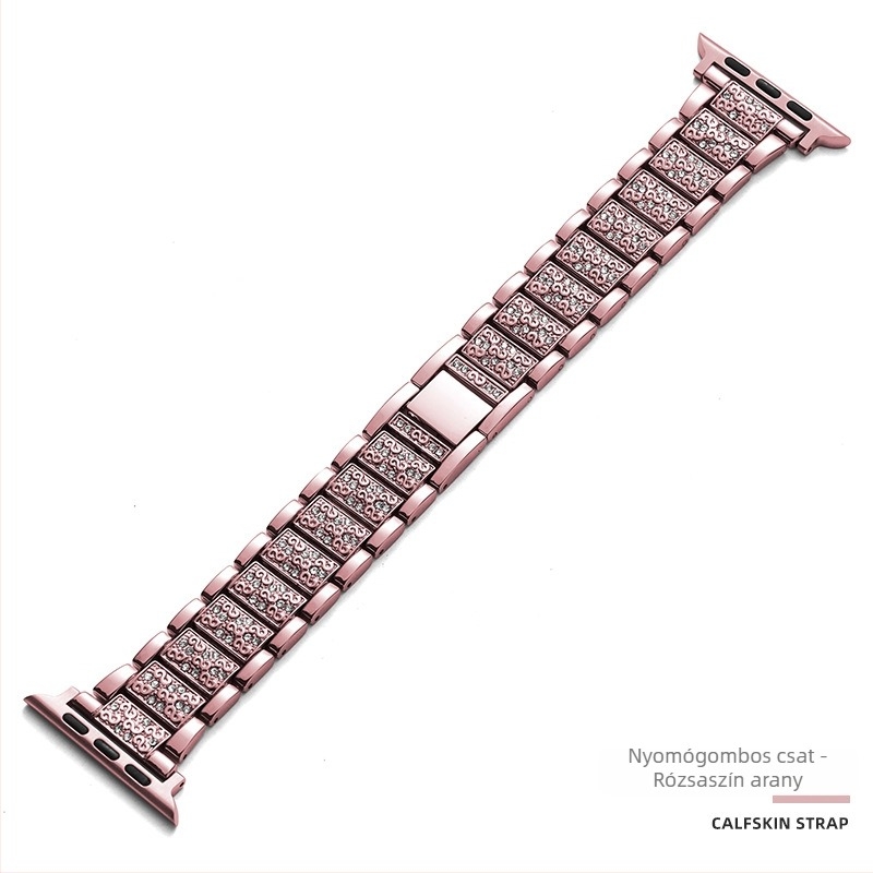 Apple Watch szíj rozsdamentes acélból, gyémántokkal díszített