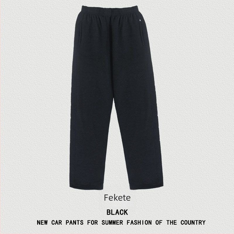 Férfi téli nadrág fleece béléssel, sportos‑szabadidős stílus, egyenes szabás, középtáji derék, kötőzárás, 65% pamut