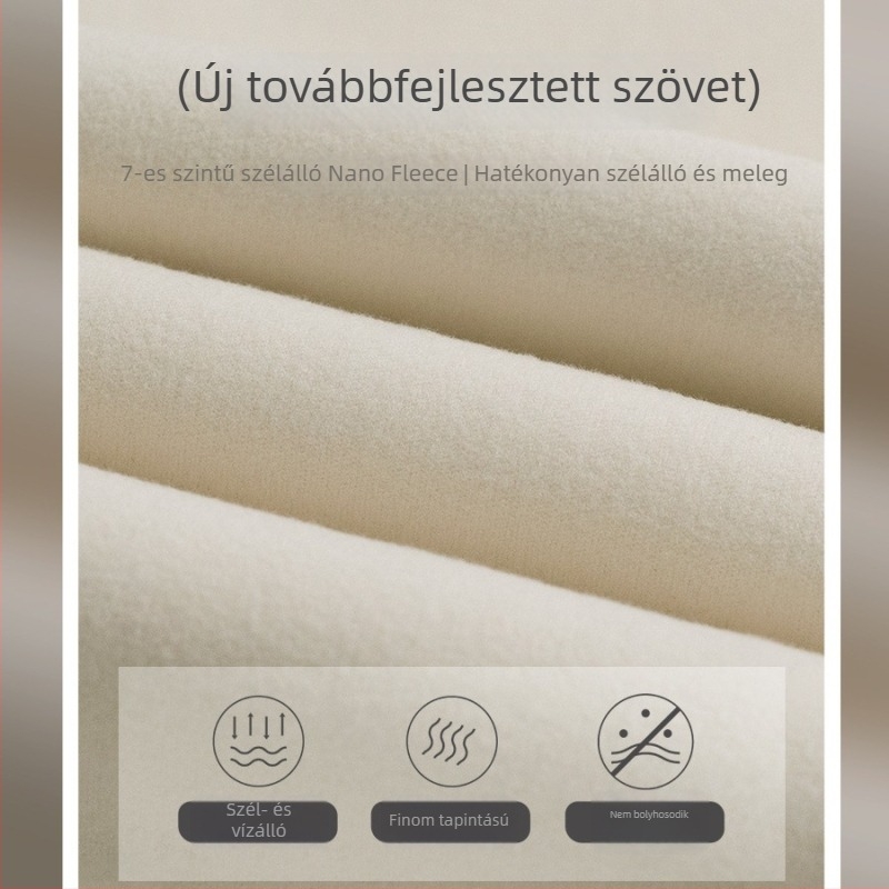 Férfi őszi–téli nano-vellúr szélálló edzőnadrág fleece béléssel, vastag, egyenes szabású, bokánál szűkítő mandzsetta, kötőzár