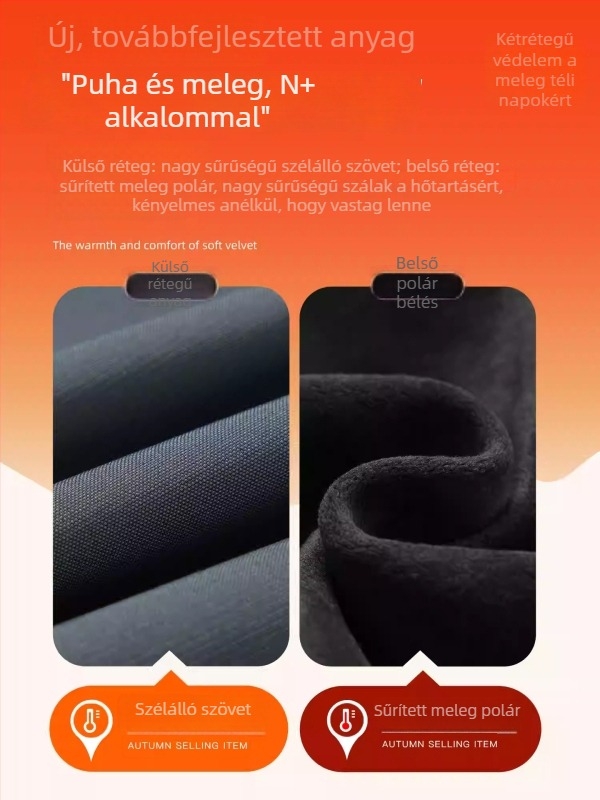 NASA férfi fleece-béléssel ellátott sínadrág, téli 2025, vastag munkaruházati stílus, ejtőernyős szabás, egyenes fazon, hétköznapi viselet