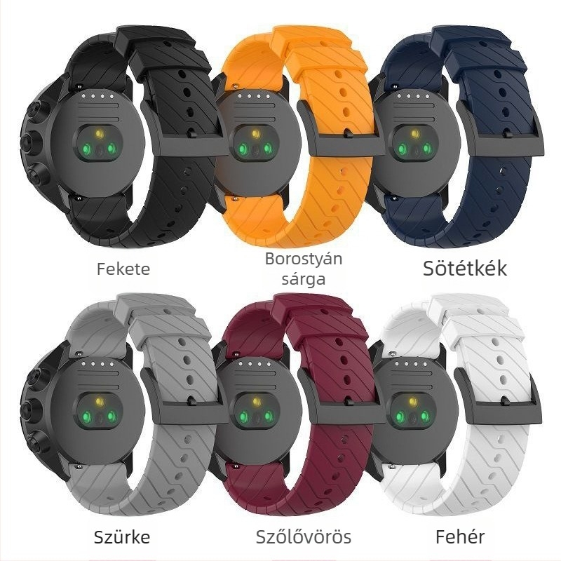 Lisize szilikon sportos óraszíj Suunto9 Baro, Suunto7 és D5 számára — szilikon anyag, csat, 25 g, sportos stílus