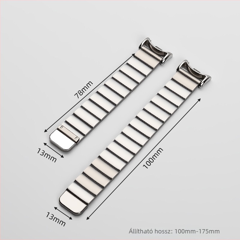 Rozsdamentes acél óraszíj mágneses csattal a Xiaomi Mi Band 8/9 Pro/10 NFC verzióhoz