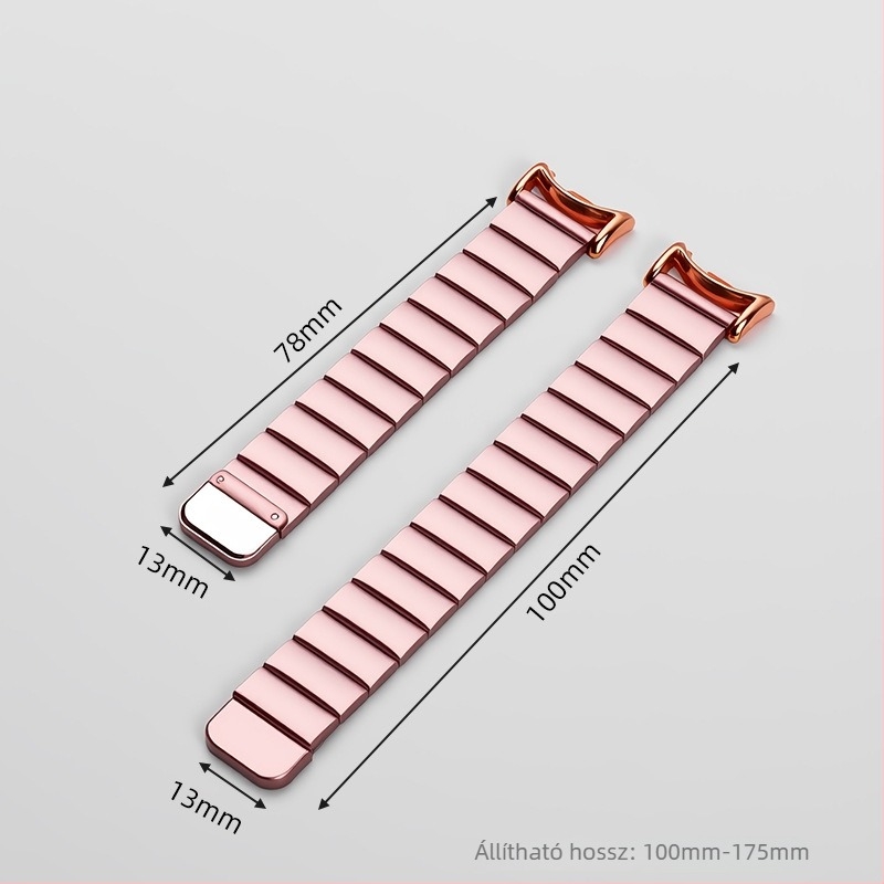 Rozsdamentes acél óraszíj mágneses csattal a Xiaomi Mi Band 8/9 Pro/10 NFC verzióhoz