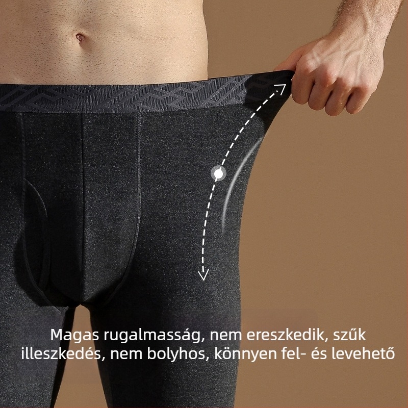 Férfi gyapjú-selyem termális nadrág, vastag bársonyos bélés, karcsú szabású az őszi-téli szezonra
