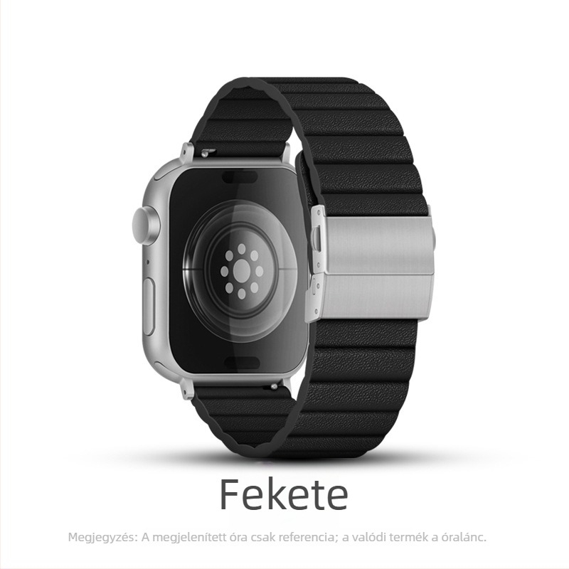 XT Apple Watch szíj – valódi bőr, egyszerű stílus, dupla gombos hajtott csat