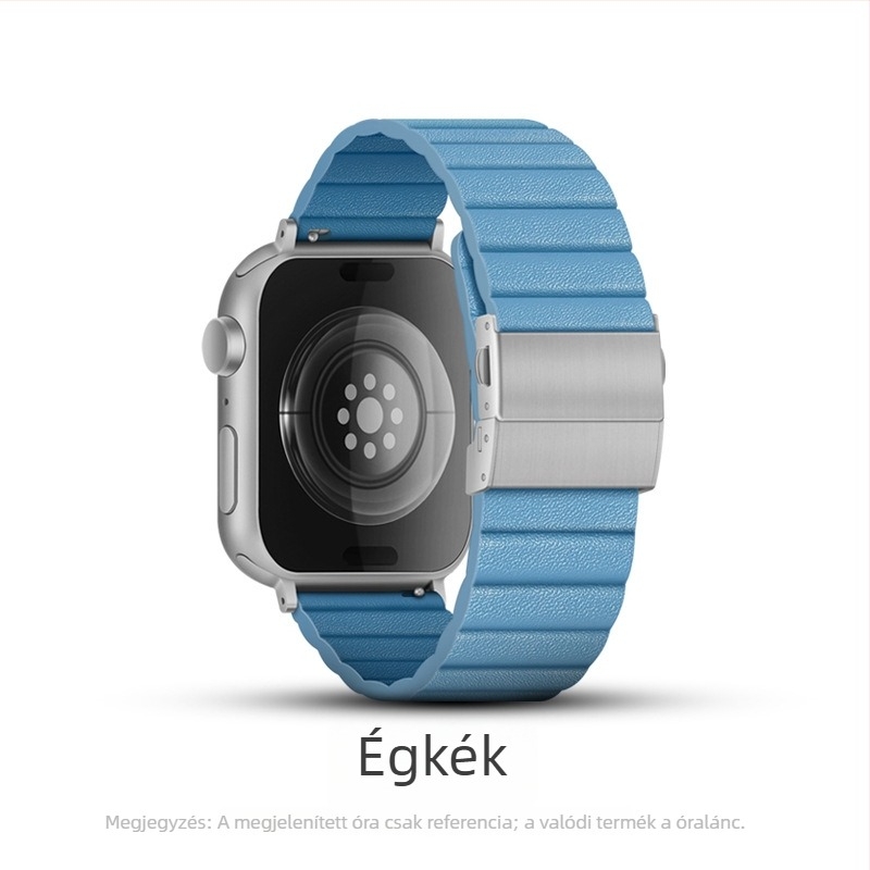 XT Apple Watch szíj – valódi bőr, egyszerű stílus, dupla gombos hajtott csat