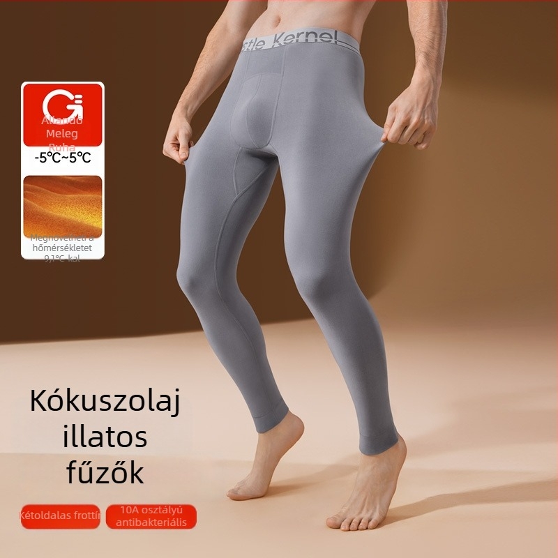 Férfi melegítő nadrág kationos kókuszolajjal, belső viseletre, fűtő alsó réteg, antibakteriális, őszi-téli, bolyhos belső