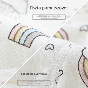 Újszülött babanadrág 100% pamutból, meleg, egy rétegű, magas derék a has védelére, gyümölcsös mintázattal, 0–1 éveseknek