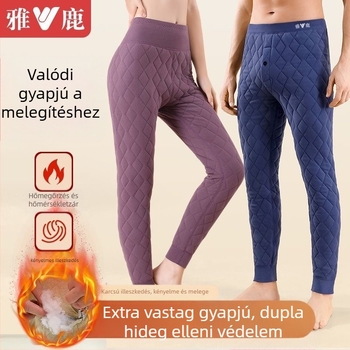 Gyapjú termosz nadrág, fleece béléssel, magas derekú, három réteg, extrán vastag 401–500 g/m², uniszex