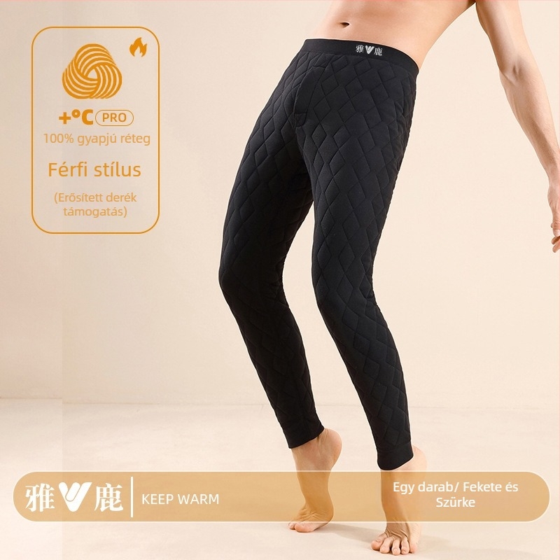 Gyapjú termosz nadrág, fleece béléssel, magas derekú, három réteg, extrán vastag 401–500 g/m², uniszex