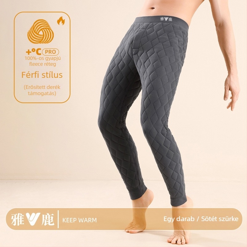 Gyapjú termosz nadrág, fleece béléssel, magas derekú, három réteg, extrán vastag 401–500 g/m², uniszex