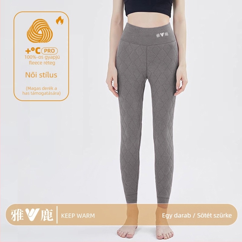 Gyapjú termosz nadrág, fleece béléssel, magas derekú, három réteg, extrán vastag 401–500 g/m², uniszex