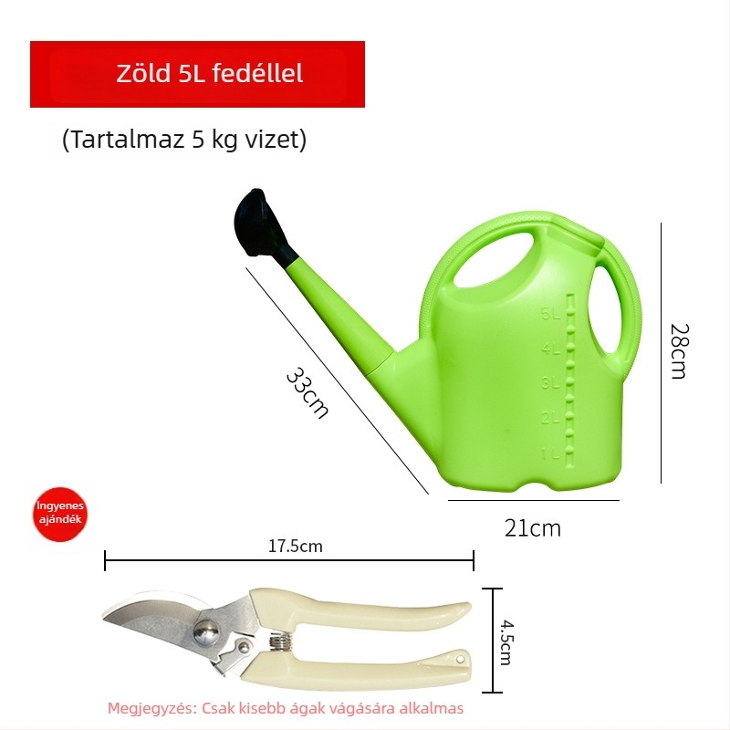 Műanyag öntözőkanna vastagított hosszú csővel