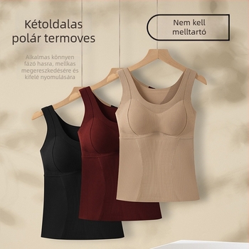 Őszi-téli termosz vest, dupla oldalú bolyhos felülettel, elasztikus formázás, egy darabos kivitel, melltartó nélkül, meleg