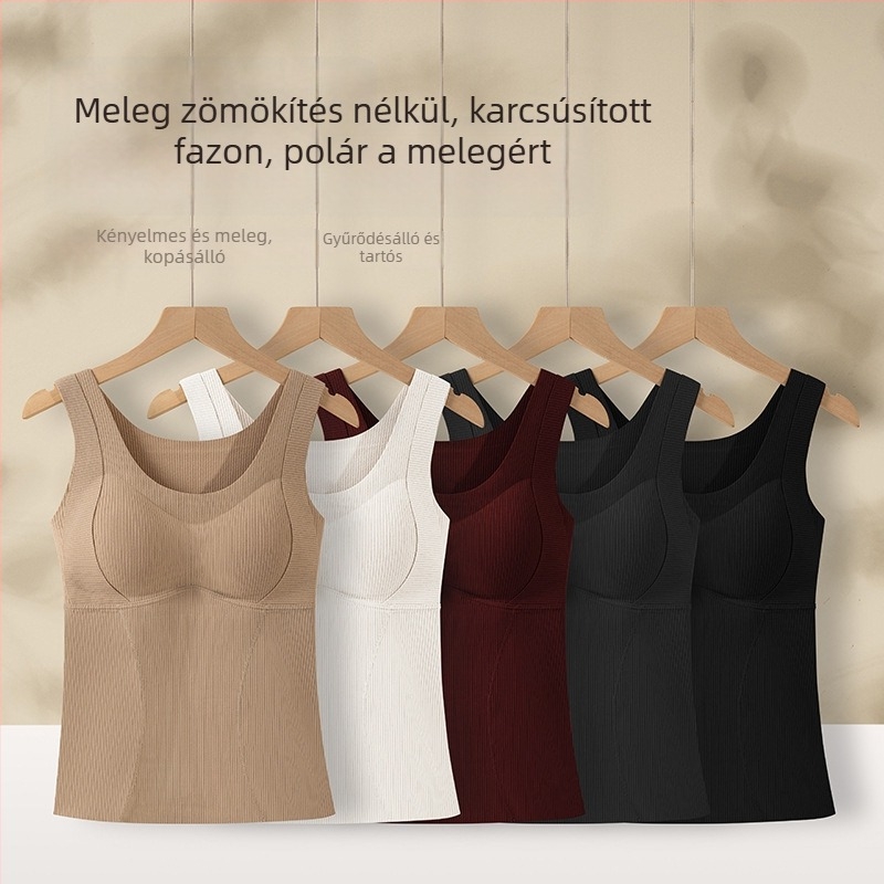 Őszi-téli termosz vest, dupla oldalú bolyhos felülettel, elasztikus formázás, egy darabos kivitel, melltartó nélkül, meleg
