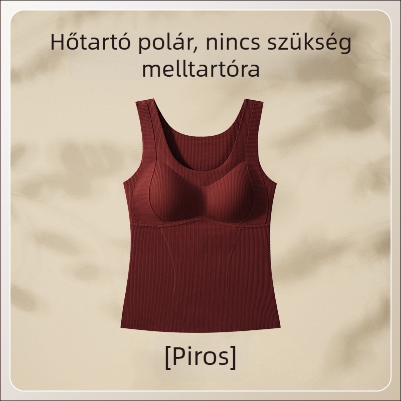 Őszi-téli termosz vest, dupla oldalú bolyhos felülettel, elasztikus formázás, egy darabos kivitel, melltartó nélkül, meleg