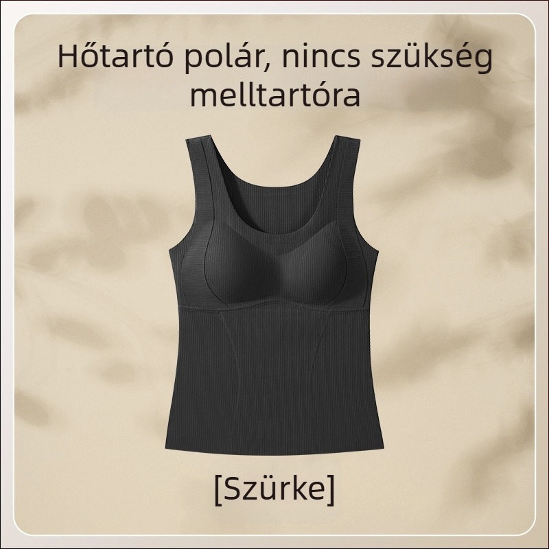 Őszi-téli termosz vest, dupla oldalú bolyhos felülettel, elasztikus formázás, egy darabos kivitel, melltartó nélkül, meleg