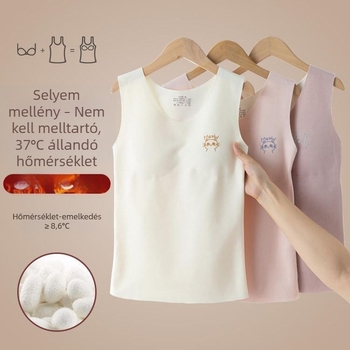 Lányoknak tervezett melegítő mellkasbetéttel, seamless, vastag fleece-béléssel