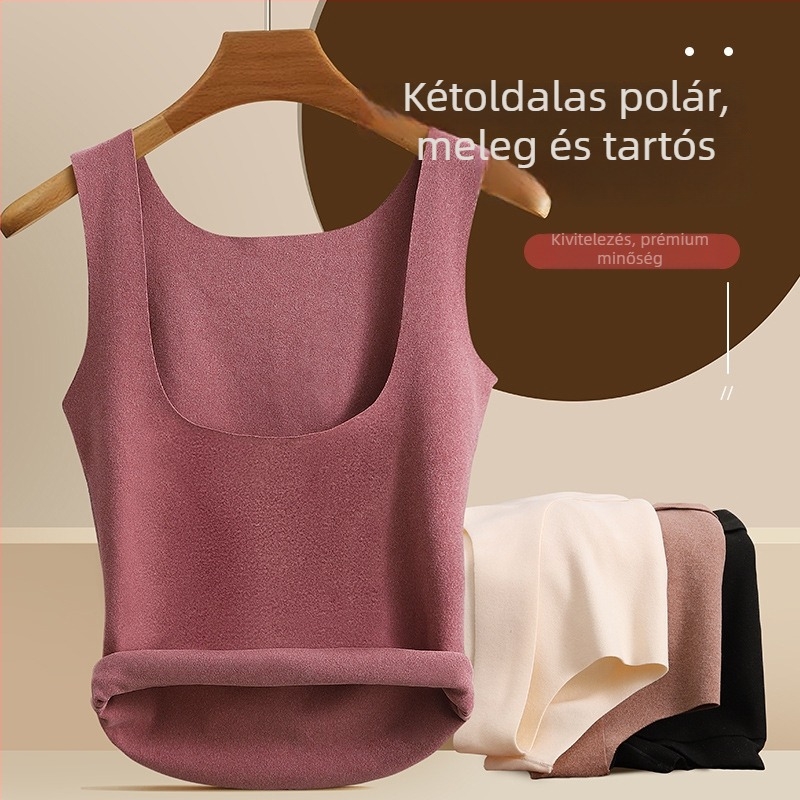 De Velvet női termális mellény, mellkas-támasztó, fekete, téli szoptatós felső