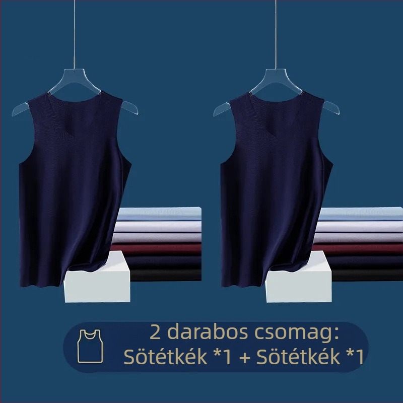 Férfi modal anyagból készült ujjatlan felső — varrásmentes, ultra vékony nyári alapréteg