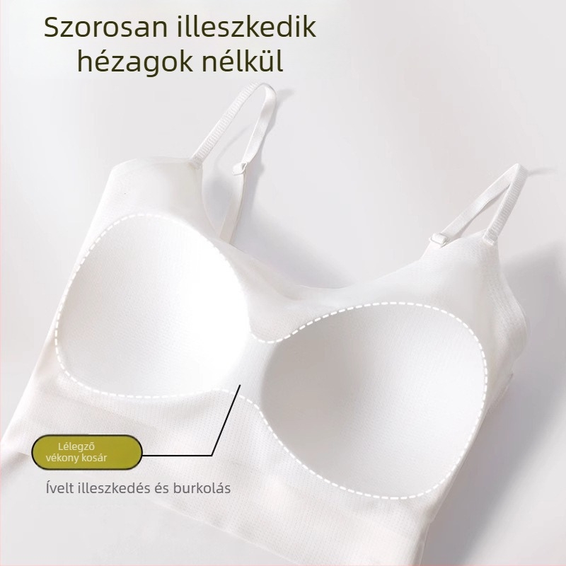 6617 Fejlesztett változat: Ice Silk Camellia illatú zökkenőmentes, egy részes top nőknek, vékony kivitel, külső viselet, szép hát