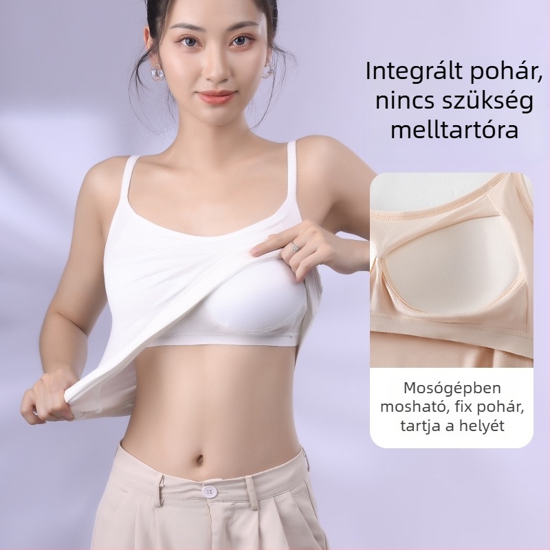 Modal top melltartó betétekkel, egy vállpántos, külső viseletre alkalmas, magas elasztikusság, hossz 50–65 cm, modal szövet (95% modal rost)