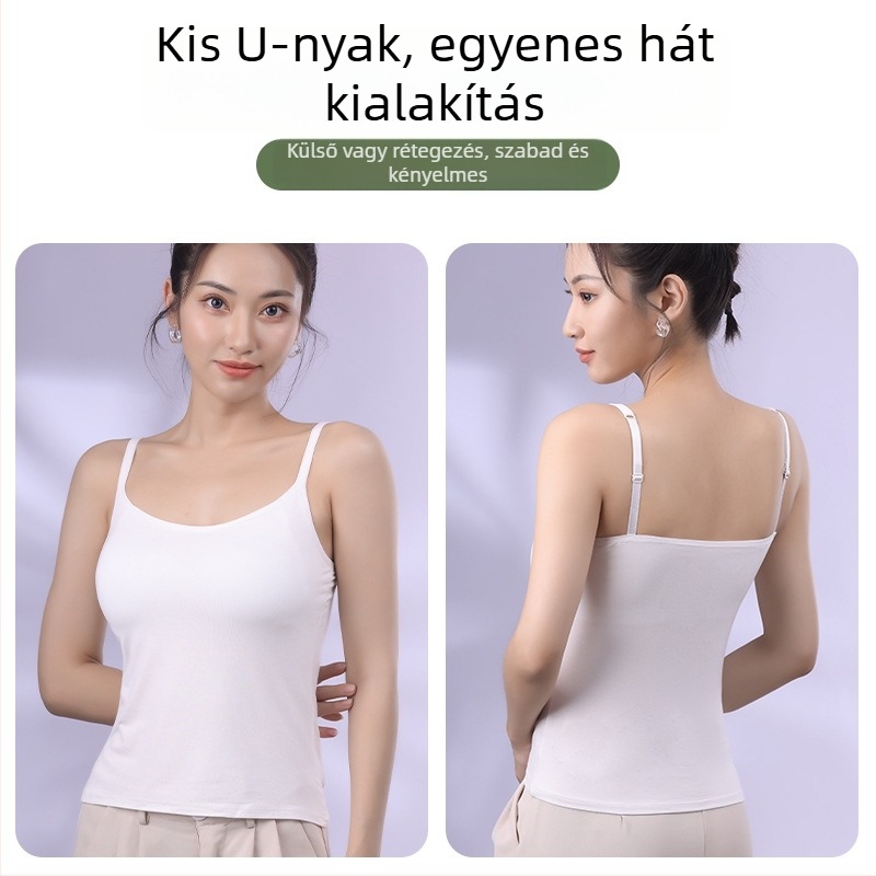 Modal top melltartó betétekkel, egy vállpántos, külső viseletre alkalmas, magas elasztikusság, hossz 50–65 cm, modal szövet (95% modal rost)