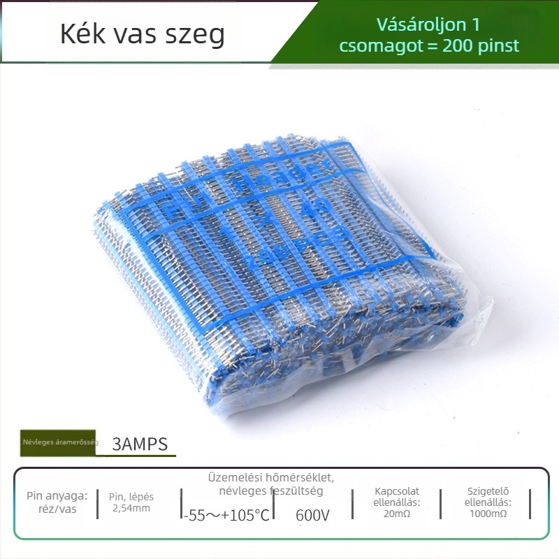 HXS 2,54 mm-es pin fej, 40-pin, egysoros, egyenes és hajlított tűk, PCB és digitális elektronika számára