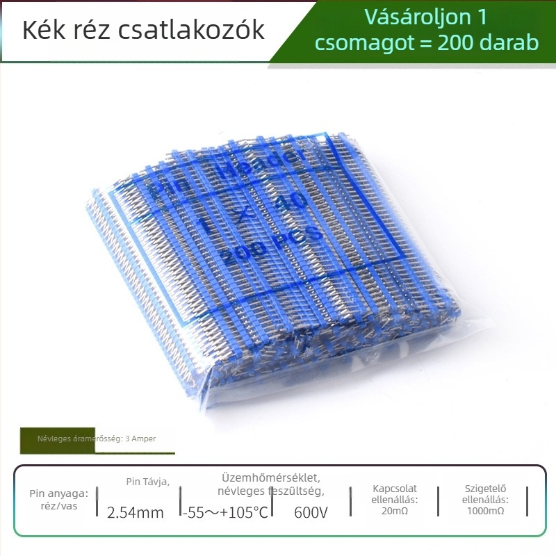 HXS 2,54 mm-es pin fej, 40-pin, egysoros, egyenes és hajlított tűk, PCB és digitális elektronika számára