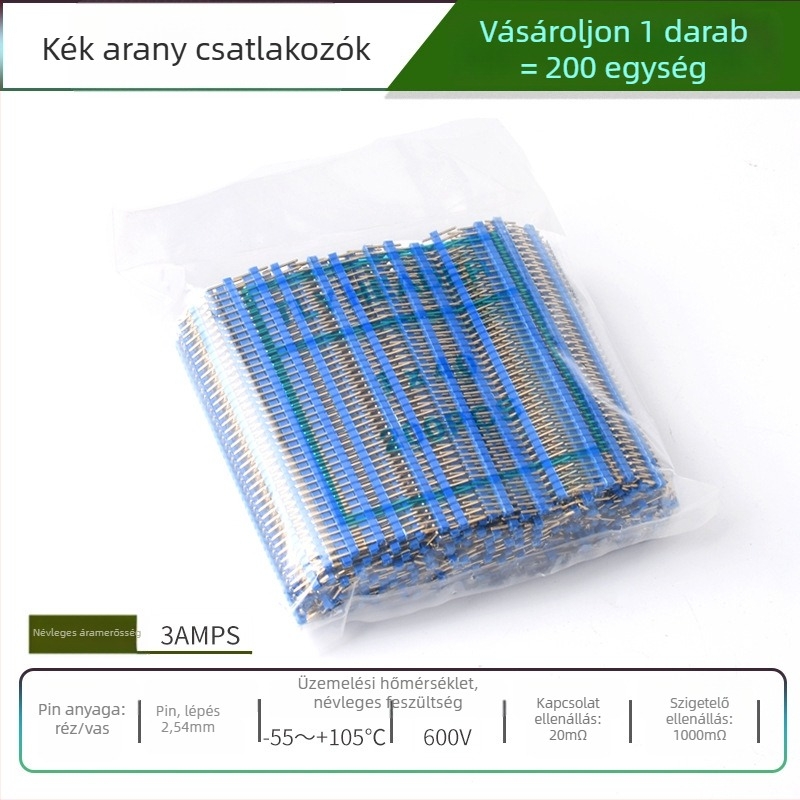 HXS 2,54 mm-es pin fej, 40-pin, egysoros, egyenes és hajlított tűk, PCB és digitális elektronika számára