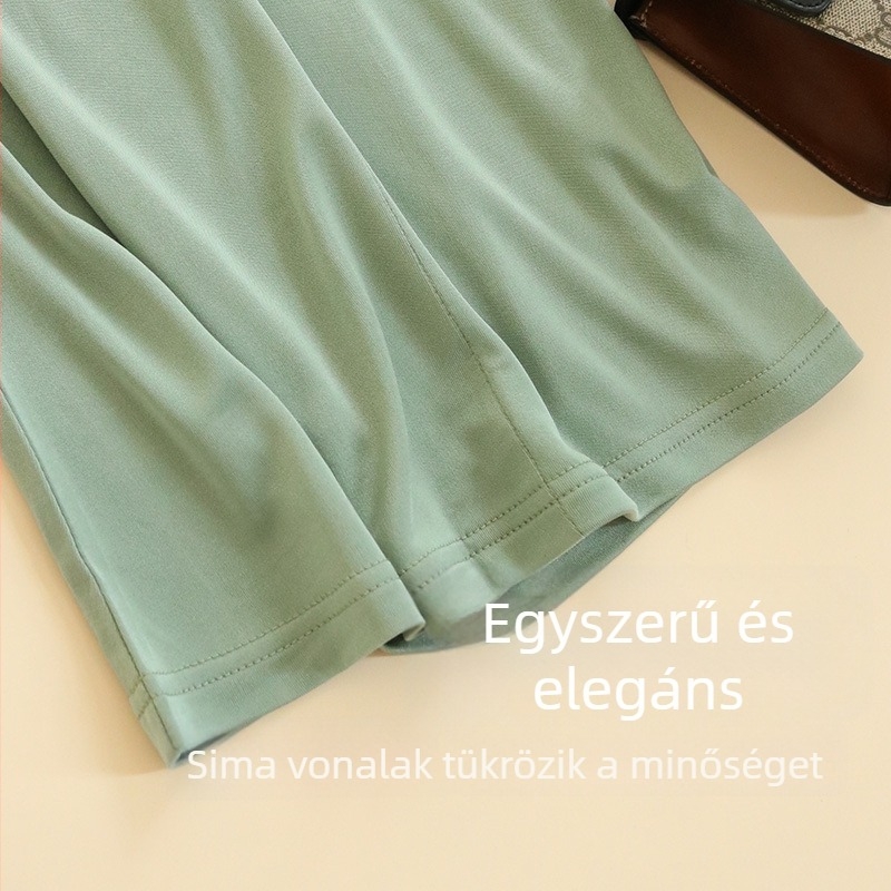 Mulberry selyem V-nyakú rövid ujjú felső, laza szabás, hossz 50-65 cm