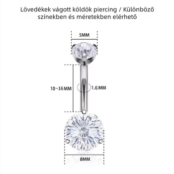 Comba női köldökgyűrű titánium ötvözetből — geometriai forma