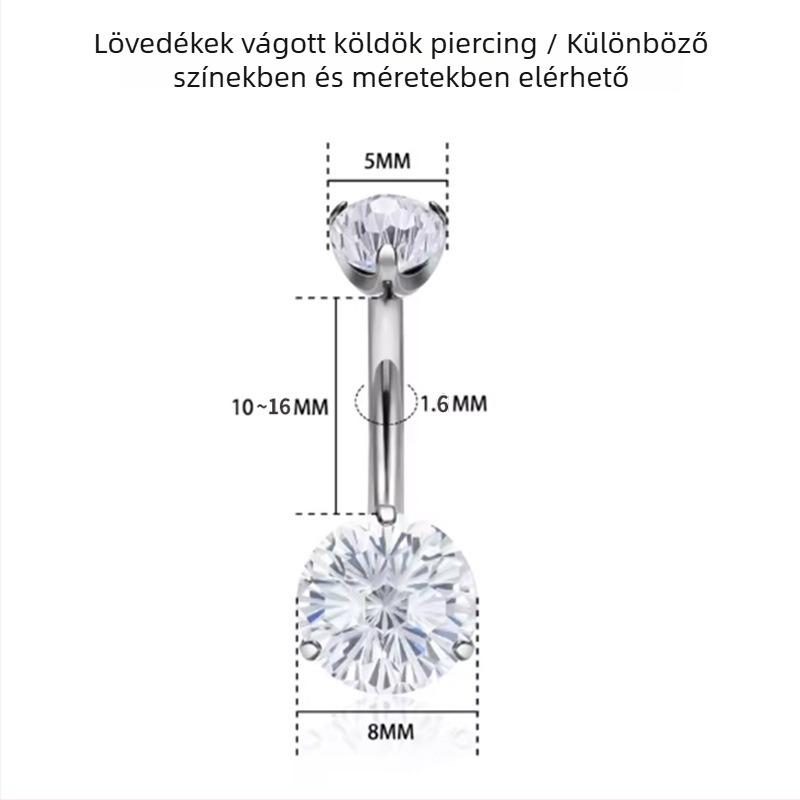 Comba női köldökgyűrű titánium ötvözetből — geometriai forma
