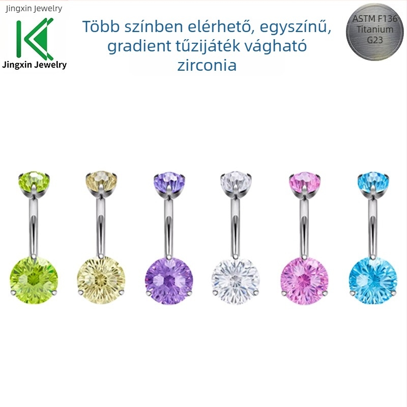 Comba női köldökgyűrű titánium ötvözetből — geometriai forma