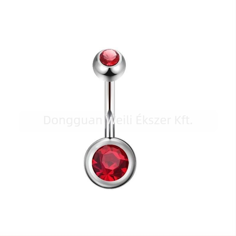F136 titániumötvözet cirkón gömbös köldök piercing, geometrikus dizájn