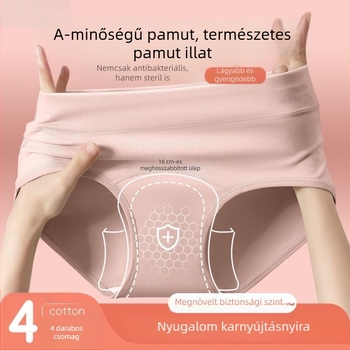 Női 100% pamut alsónemű, középmagas derék, meghosszabbított és széles oldalak, antibakteriális intim rész, minden évszakban.