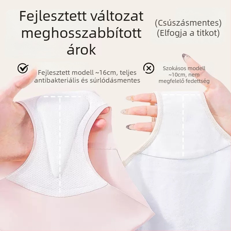 Női anti-dörzsöléses alsónemű középmagas derekú, Ice Silk anyag, lélegző, antibakteriális, pamut bélés a szeméremtájékon