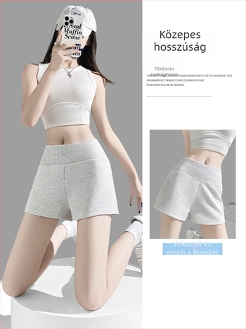 Női casual kapri nadrág, elasztikus derekú, pamut-poliészter keverék, háromnegyedes hossz, magas rugalmasság (reflektív kezelés)