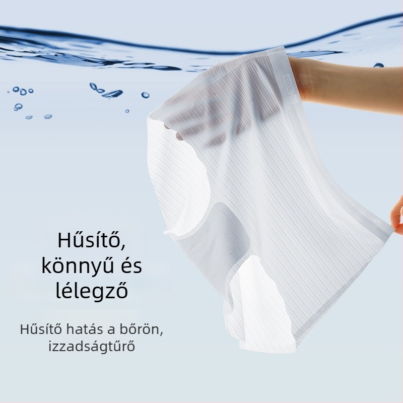Női fehérnemű magas derekú ice silk anyagból, antibakteriális ágyéki bélés, gyorsan szárad, lélegző jacquard szövet.
