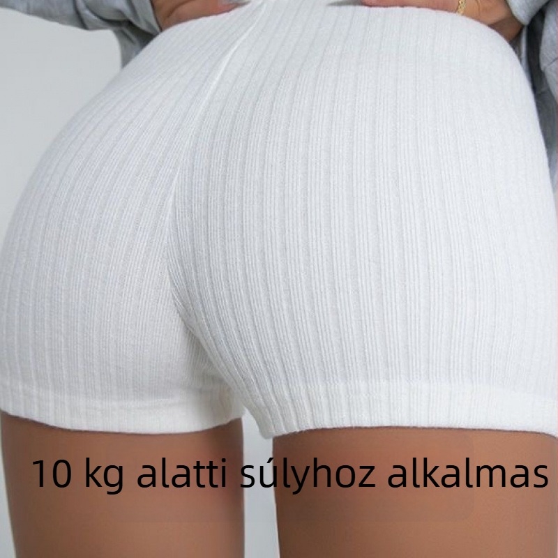 Női BM-stílusú fitnesz rövidnadrág, magas derekú, csípőemelő, szorosan illeszkedő, külsőként viselhető jóga nadrág