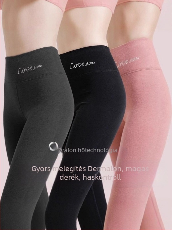 Női varrat nélküli termikus leggings magas derekú, Derong anyagból, közepes vastagságú