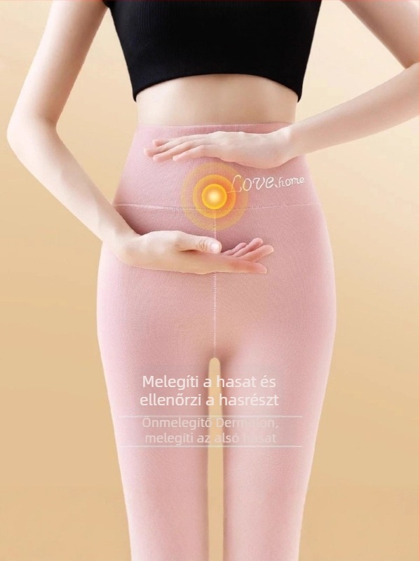 Női varrat nélküli termikus leggings magas derekú, Derong anyagból, közepes vastagságú
