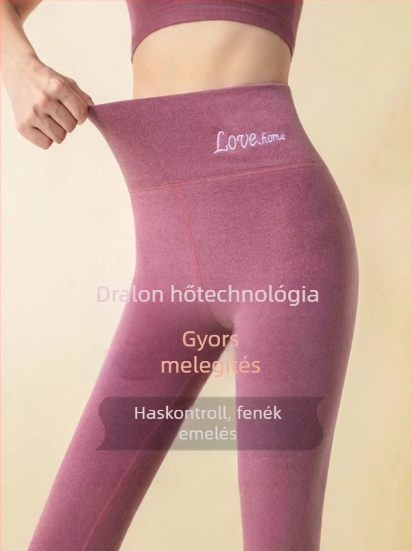 Női varrat nélküli termikus leggings magas derekú, Derong anyagból, közepes vastagságú